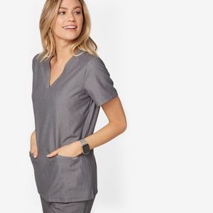 Figs Gray Casma Three-pocket Scrub Top